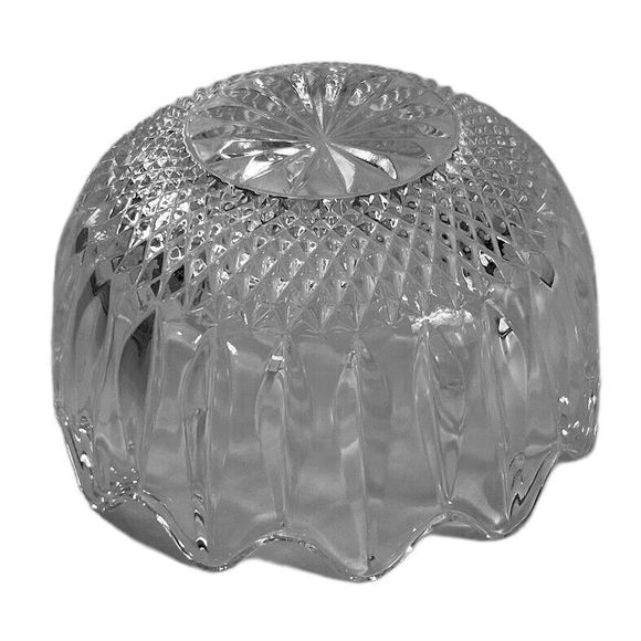 Vintage 25% Lead Crystal Bowl Clear Cut Glass Scalloped Edges - Japan - Picture 5 of 6